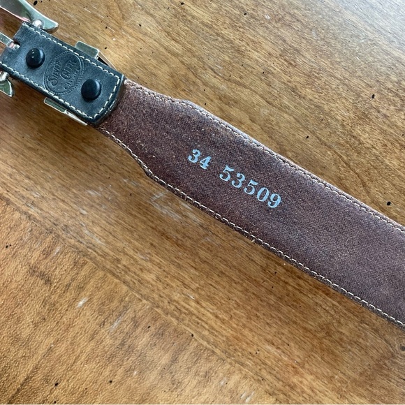 Vintage Buffalo & Indian Head Coin Concho Western Gray & Brown Leather Belt 34" - Picture 13 of 14